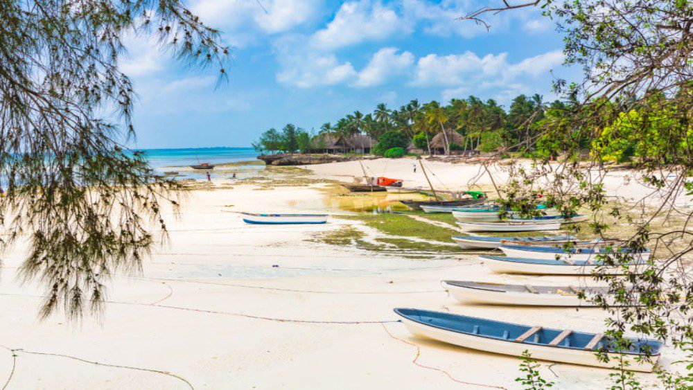 boats on kizimkazi beach