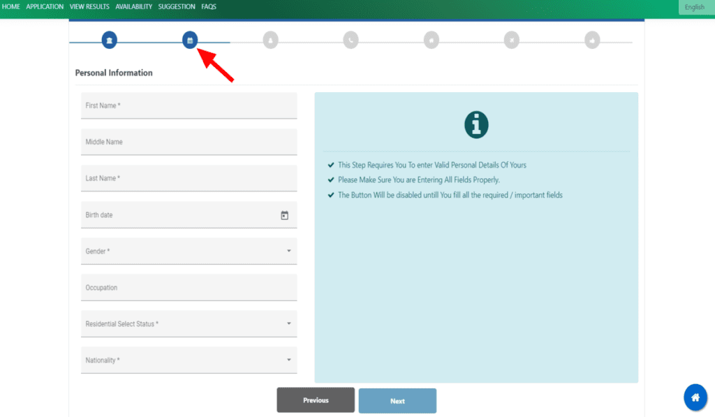 covi-19 booking step3