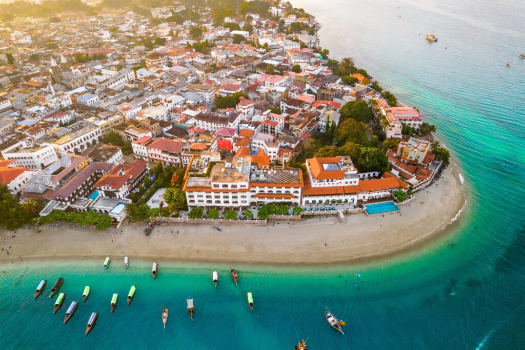 Aerial view of Stone Town Zanzibar