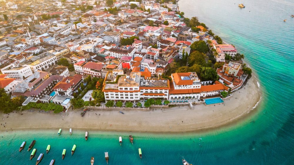 Aerial view of Stone Town Zanzibar